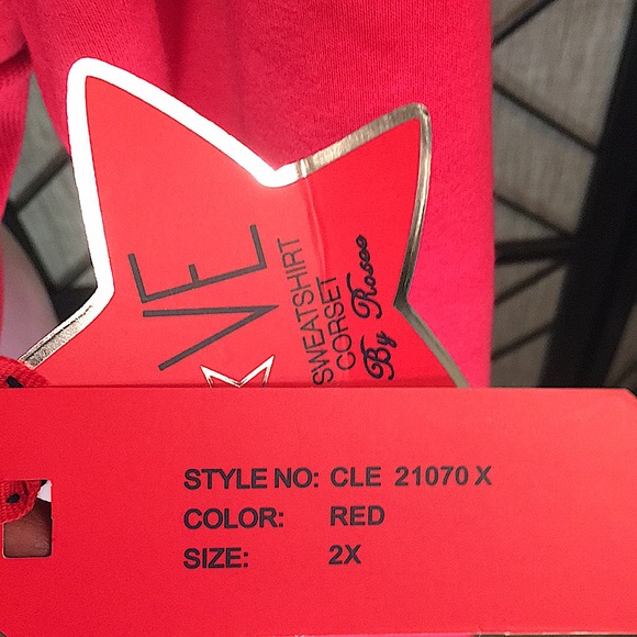 NEW ROMA CONCEPT BY ROSEE RED SWEATSHIRT CORSET SIZE 2X - Picture 5 of 9